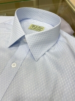 여름 연블루 마름모 패턴 셔츠