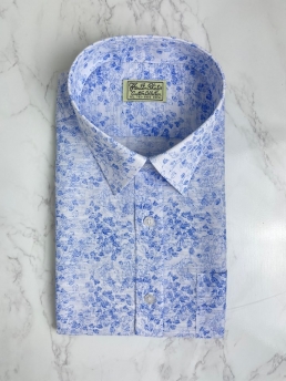 여름 블루 오키나와 셔츠