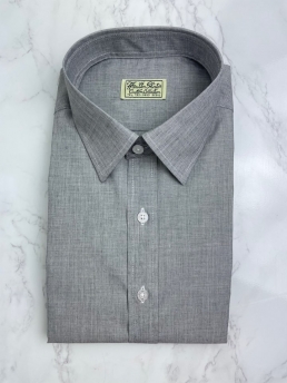 그레이 폴리 텍스쳐 셔츠