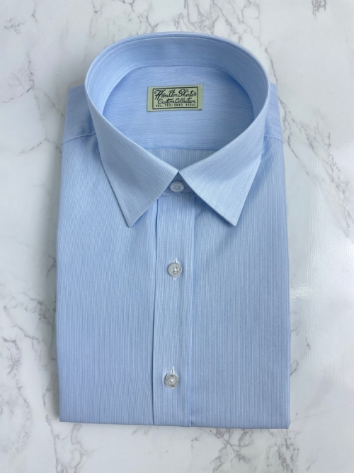 연블루 핀스트라이프 셔츠