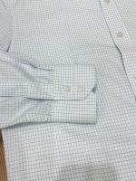 연블루 도트 체크 셔츠