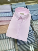 연핑크 격자 패턴 셔츠