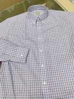 보라 하늘 체크 셔츠