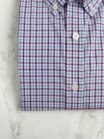 보라 하늘 체크 셔츠