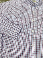 보라 하늘 체크 셔츠