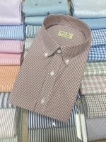 브라운 깅엄 체크 셔츠