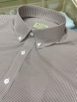 브라운 깅엄 체크 셔츠