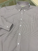 브라운 깅엄 체크 셔츠