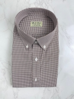 브라운 깅엄 체크 셔츠