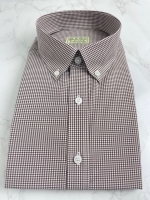 브라운 깅엄 체크 셔츠