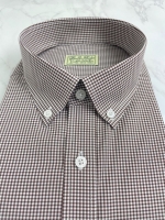 브라운 깅엄 체크 셔츠