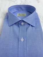 블루 코튼 텍스쳐 셔츠