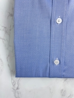 블루 코튼 텍스쳐 셔츠