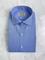 블루 코튼 텍스쳐 셔츠
