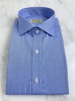 블루 코튼 텍스쳐 셔츠