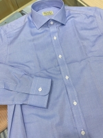 블루 코튼 텍스쳐 셔츠