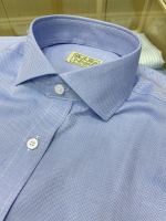 블루 코튼 텍스쳐 셔츠