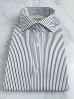 코튼 블랙 스트라이프 셔츠