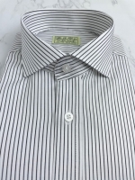 코튼 블랙 스트라이프 셔츠