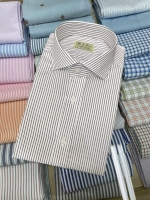 코튼 블랙 스트라이프 셔츠