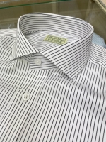 코튼 블랙 스트라이프 셔츠