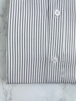 코튼 블랙 스트라이프 셔츠