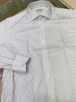 코튼 블랙 스트라이프 셔츠