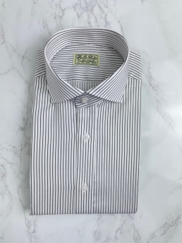 코튼 블랙 스트라이프 셔츠