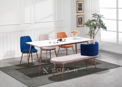 [ 소파K ]쁘띠골드 대리석 4인 식탁 세트