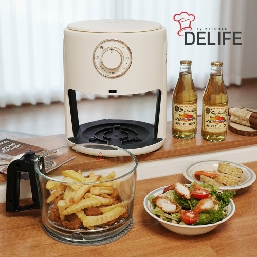 [디라이프] 글라스뷰 에어프라이어 3L (원형) DLA-F100C