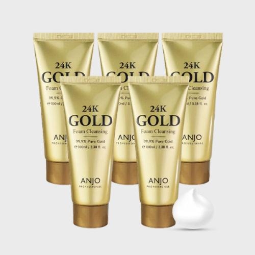 [앙쥬] 24K 골드 폼클렌징 100ml 5개 (유통기한: 2027년 5월)