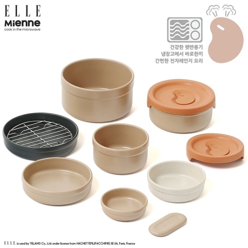 [ELLE] 엘르 미엔느 디너웨어 1인 홈세트 11p)EMD-S2111(시크릿로즈, 오트밀베이지)
