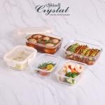 쉬젤 크리스탈 내열밀폐용기 직사각5종세트 (직사각400ml*3ea+640ml*2ea)