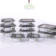 쉬젤 아티 내열용기 혼합10종세트 직사각5종세트 (직사각400ml*3ea+640ml*2ea)+ 정사각5종세트 (정사각320ml*3ea+520ml*2ea)