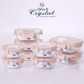 쉬젤 크리스탈 내열밀폐용기 혼합9종세트 직사각5종(직사각640ml*2ea+400ml*3ea)+ 원형4종(원형400ml*2ea+620ml*2ea)