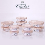 쉬젤 크리스탈 내열밀폐용기 혼합11종세트 직사각2종(직사각1050ml*2ea)+ 직사각5종(직사각640ml*2ea+400ml*3ea)+ 원형4종(원형400ml*2ea+620ml*2ea)