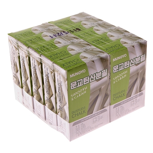 문교 탄산분필 10자루 /분필/초크/쵸크/탄산/탄산분필/10본/1갑/백색/빨강/파랑/노랑/혼합