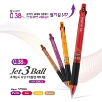 볼펜3색/제트3볼/0.38mm 멀티펜/자바