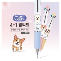 멀티펜/유성볼펜/자바펫4+1 0.5mm/초저점도볼펜/자바