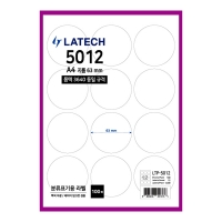 분류표기용 원형 라벨지 63mm 12칸 폼텍 호환 30매(LTQ-5012)/100매(LTP-5012)/레이테크
