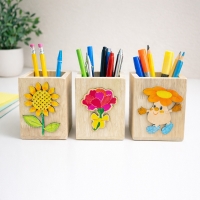 팬시우드 우드 연필꽂이 나무 펜던트 연필통 우드 원목 캐릭터 펜꽂이(식물 6종)