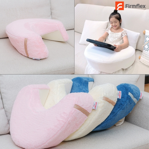펌플렉스 스터디쿠션 전용 토끼털 페이크퍼 커버 아이용 반달 쿠션