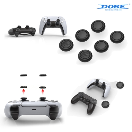 PS5 듀얼센스 아날로그 스틱커버 DOBE 교체용 6개입 키 캡 고무 수리부품 공용