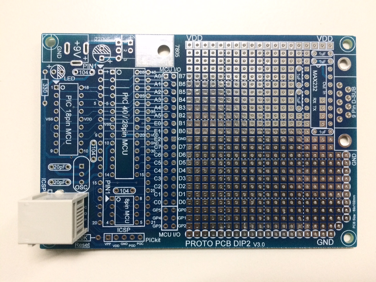 ICD2 PROTO PCB DIP2