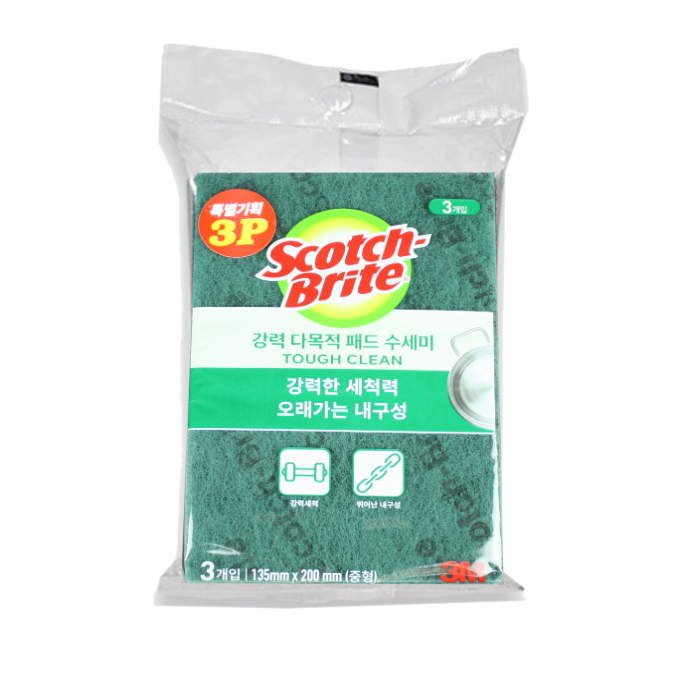 3M 스카치-브라이트 다목적 수세미-중(3개입) 주방용