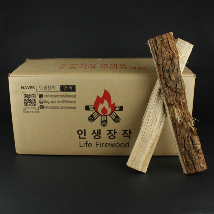 BOX 인생장작 10kg 참나무장작 캠핑용 화목용 쪼갬목