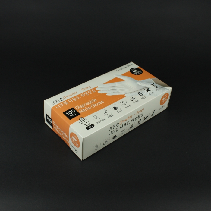 크린손 고급 니트릴 다용도 위생장갑 S M L 아이보리