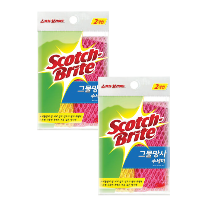 (2+2개입) 3M 스카치-브라이트 그물망사 수세미 주방용