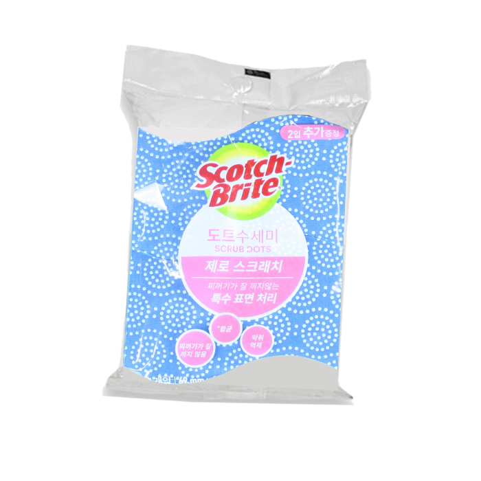 (2+2개입)3M 스카치-브라이트 제로스크레치 도트수세미