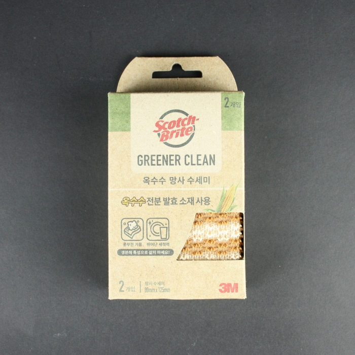 3M 스카치-브라이트 그리너클린 옥수수 망사 수세미 2개입